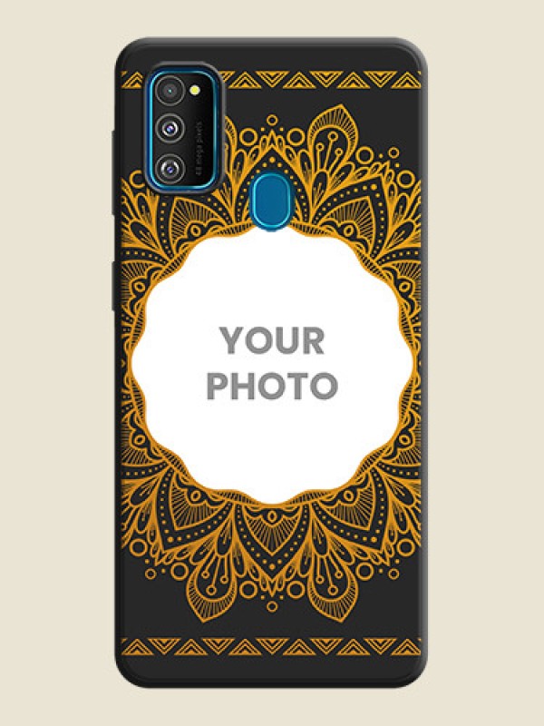 Custom Round Image with Floral Design - Photo on Space Black Soft Matte Mobile Cover - Galaxy M30S - alternate view