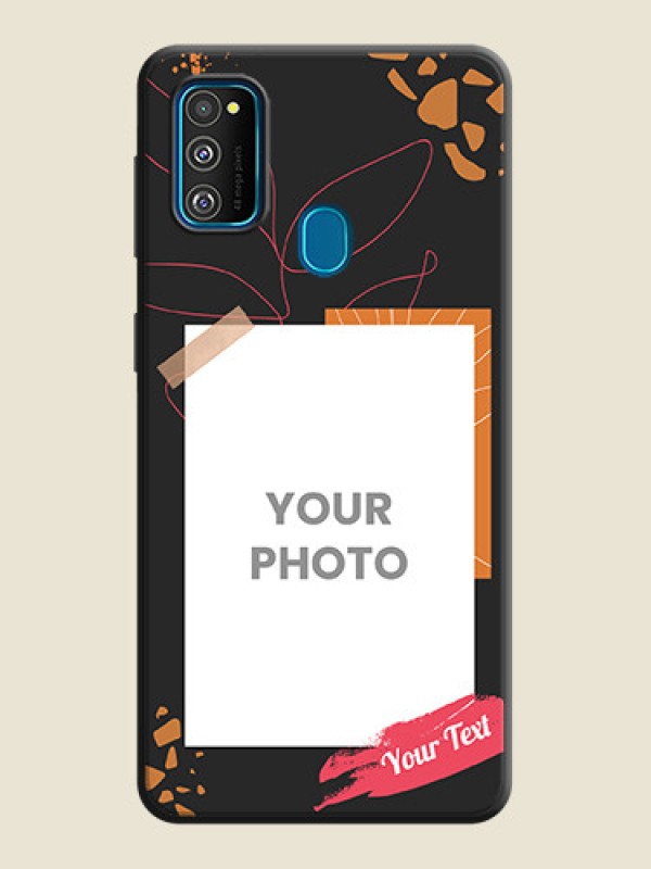 Custom Orange Photo Frame on Space Black Custom Soft Matte Phone Back Cover - Galaxy M30S - alternate view