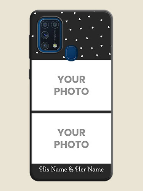 Custom Miniature Love Symbols with Name on Space Black Custom Soft Matte Back Cover - Galaxy M31 Prime Edfition - alternate view