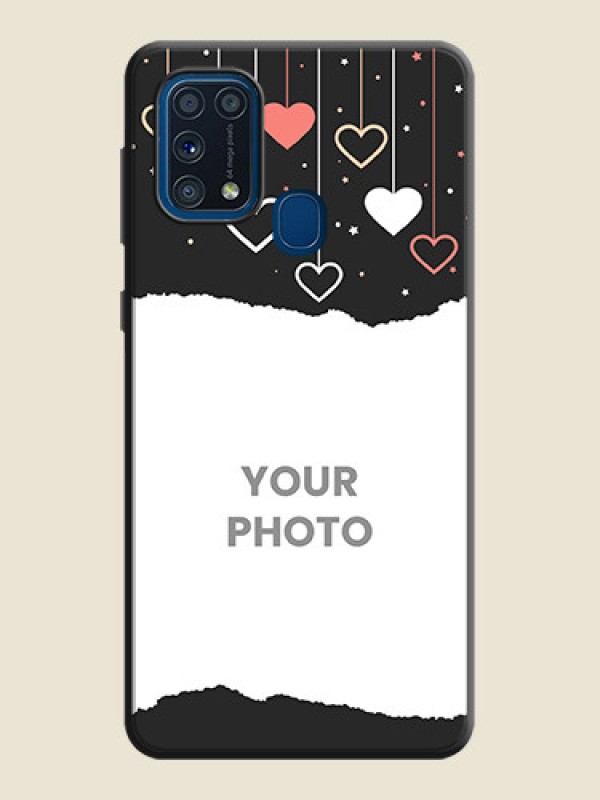 Custom Love Hangings with Splash Wave Picture on Space Black Custom Soft Matte Phone Back Cover - Galaxy M31 Prime Edfition - alternate view