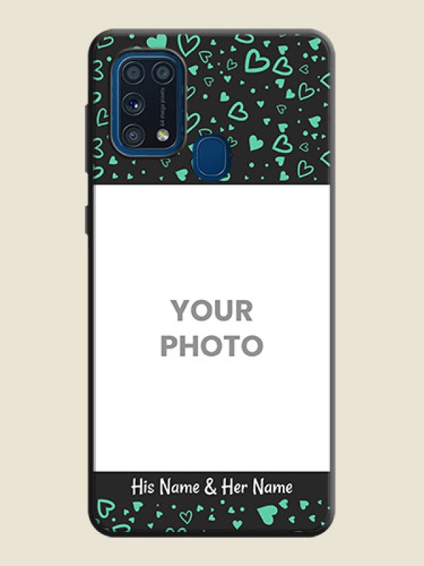 Custom Sea Green Indefinite Love Pattern on Photo on Space Black Soft Matte Mobile Cover - Galaxy M31 Prime Edfition - alternate view