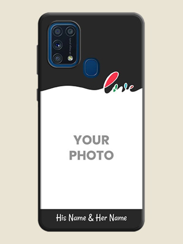 Custom Fall in Love Pattern with Picture on Photo on Space Black Soft Matte Mobile Case - Galaxy M31 Prime Edfition - alternate view