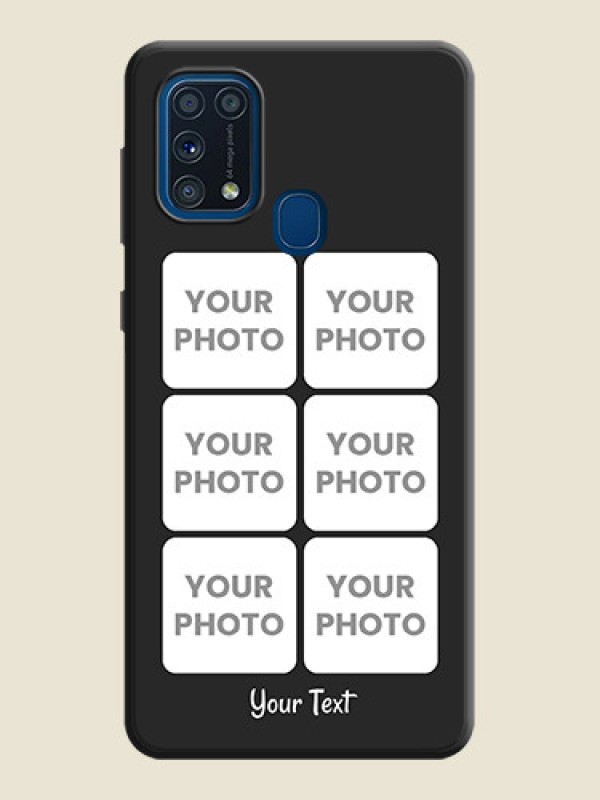 Custom Floral Art with 6 Image Holder on Photo on Space Black Soft Matte Mobile Case - Galaxy M31 Prime Edfition - alternate view