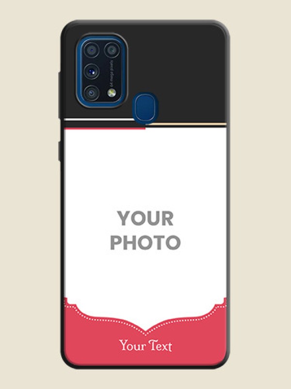 Custom Classic Plain Design with Name on Photo on Space Black Soft Matte Phone Cover - Galaxy M31 Prime Edfition - alternate view