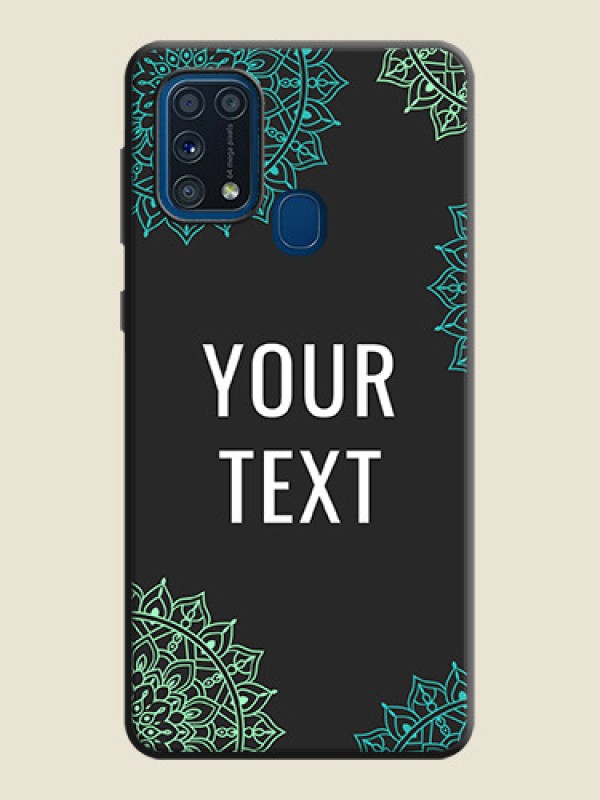 Custom Your Name with Floral Design on Space Black Custom Soft Matte Back Cover - Galaxy M31 Prime Edfition - alternate view