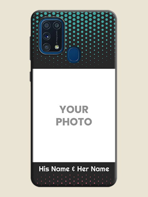 Custom Faded Dots with Grunge Photo Frame and Text on Space Black Custom Soft Matte Phone Cases - Galaxy M31 Prime Edfition - alternate view