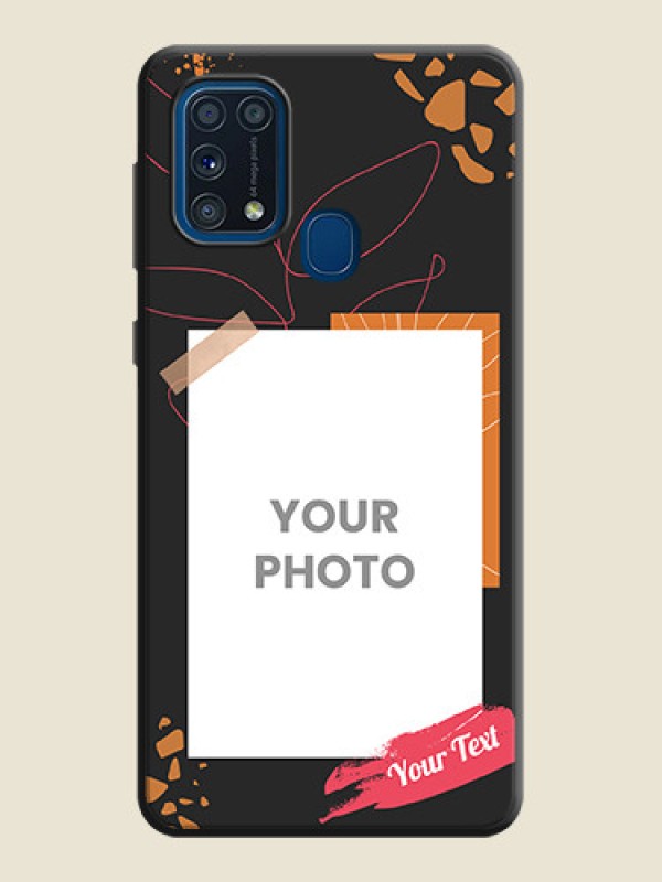 Custom Orange Photo Frame on Space Black Custom Soft Matte Phone Back Cover - Galaxy M31 Prime Edfition - alternate view
