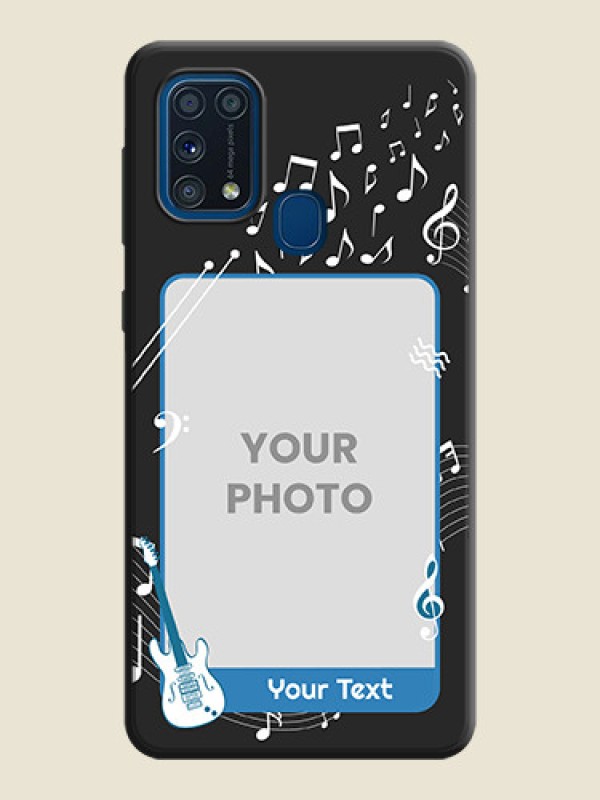 Custom Musical Theme Design with Text - Photo on Space Black Soft Matte Mobile Case - Galaxy M31 - alternate view