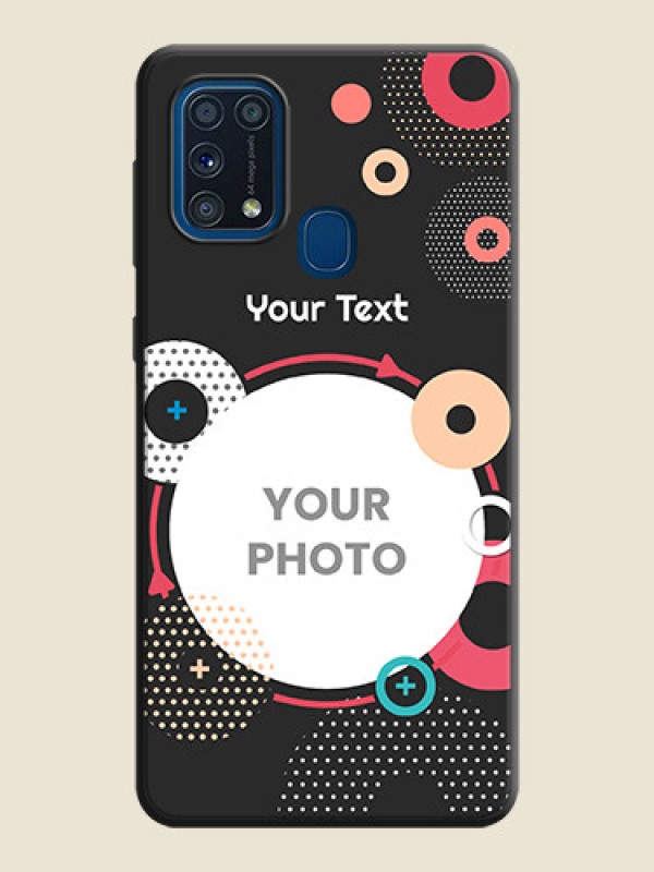 Custom Multicoloured Round Image on Personalised Space Black Soft Matte Cases - Galaxy M31 - alternate view