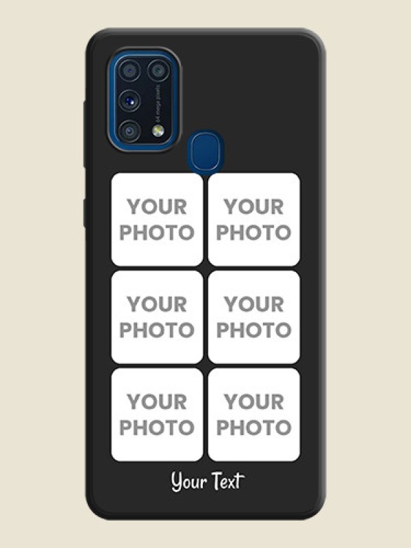 Custom Floral Art with 6 Image Holder - Photo on Space Black Soft Matte Mobile Case - Galaxy M31 - alternate view