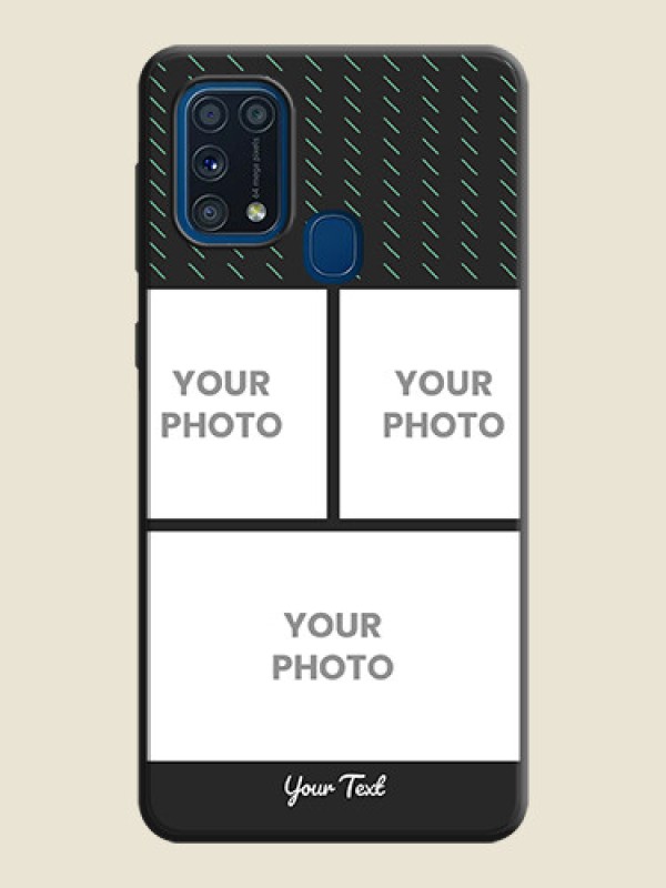 Custom Cross Dotted Pattern with 2 Image Holder  on Personalised Space Black Soft Matte Cases - Galaxy M31 - alternate view