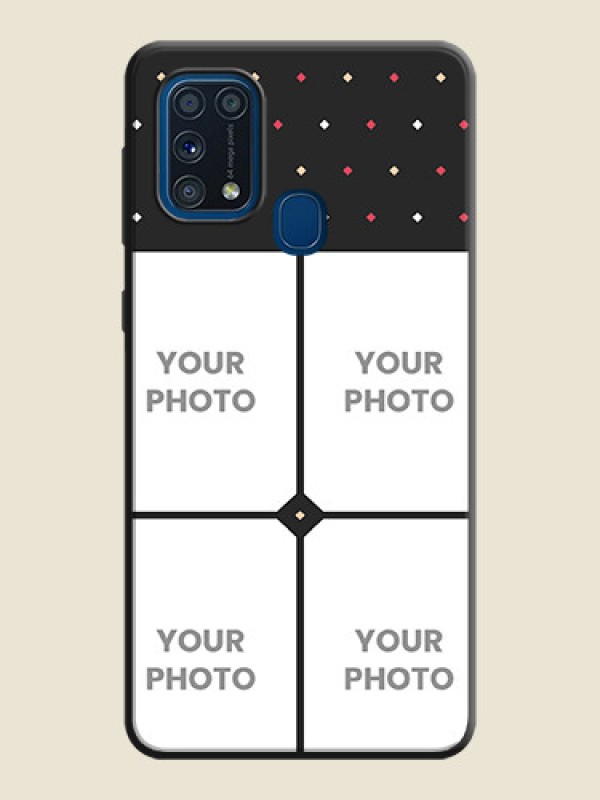 Custom Multicolor Dotted Pattern with 4 Image Holder on Space Black Custom Soft Matte Phone Cases - Galaxy M31 - alternate view