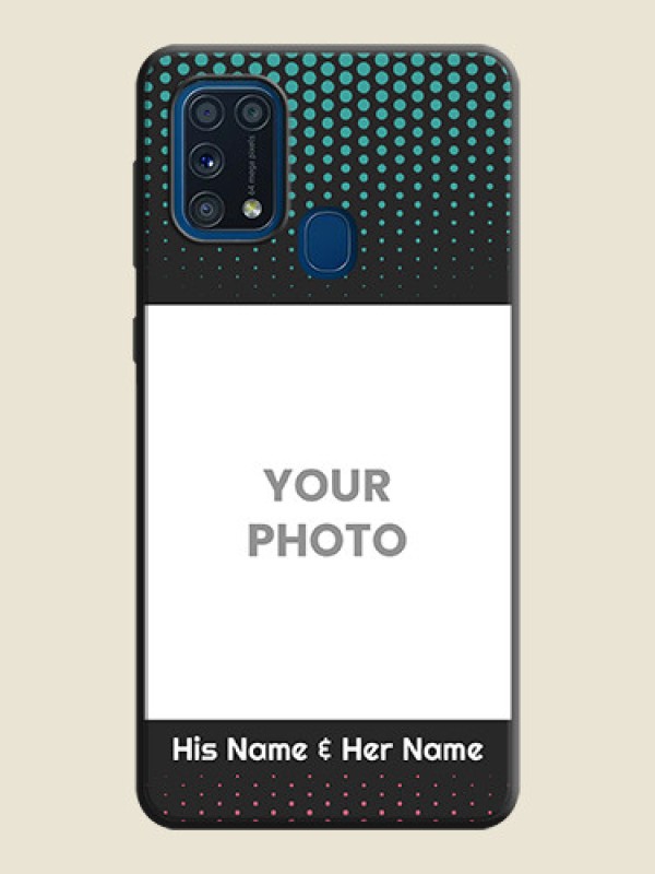 Custom Faded Dots with Grunge Photo Frame and Text on Space Black Custom Soft Matte Phone Cases - Galaxy M31 - alternate view