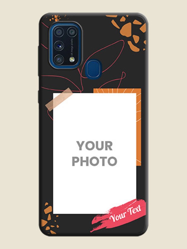 Custom Orange Photo Frame on Space Black Custom Soft Matte Phone Back Cover - Galaxy M31 - alternate view