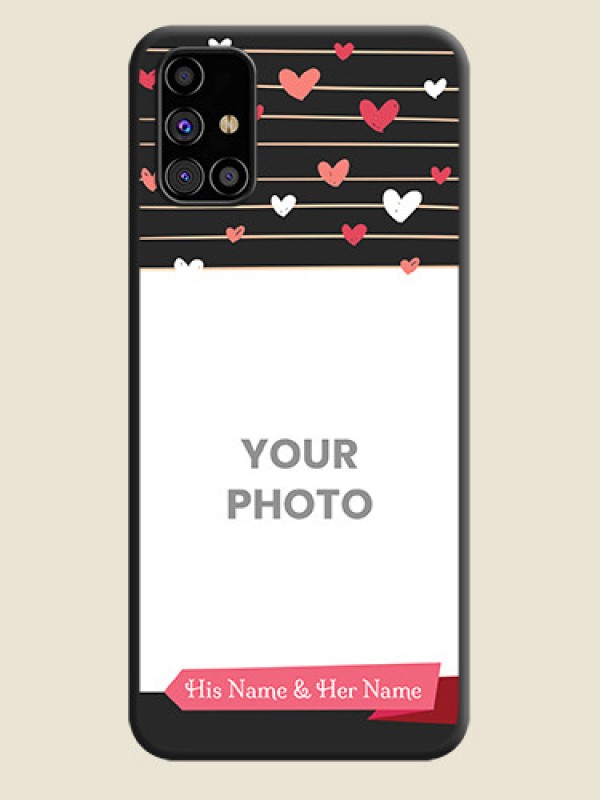 Custom Love Pattern with Name on Pink Ribbon  - Photo on Space Black Soft Matte Back Cover - Galaxy M31s - alternate view