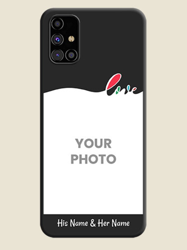 Custom Fall in Love Pattern with Picture - Photo on Space Black Soft Matte Mobile Case - Galaxy M31s - alternate view