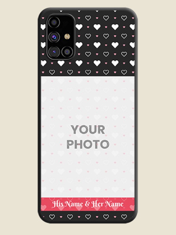 Custom White Color Love Symbols with Text Design - Photo on Space Black Soft Matte Phone Cover - Galaxy M31s - alternate view