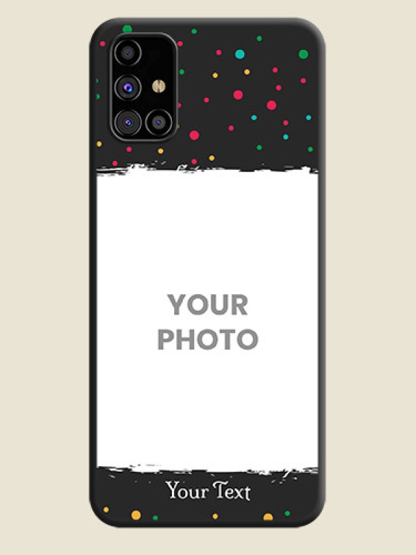 Custom Multicolor Dotted Pattern with Text on Space Black Custom Soft Matte Phone Back Cover - Galaxy M31s - alternate view