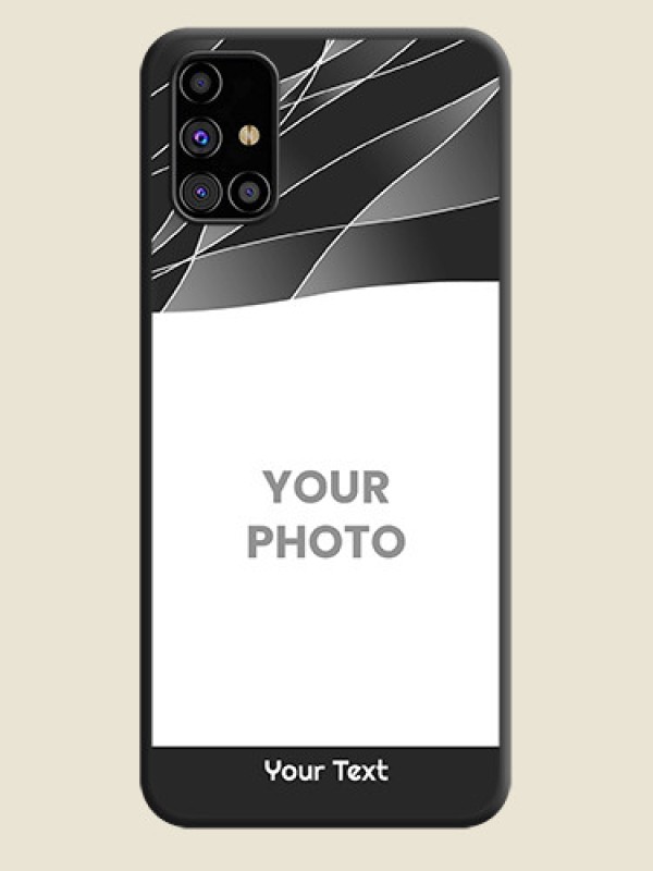 Custom Mixed Wave Lines - Photo on Space Black Soft Matte Mobile Cover - Galaxy M31s - alternate view