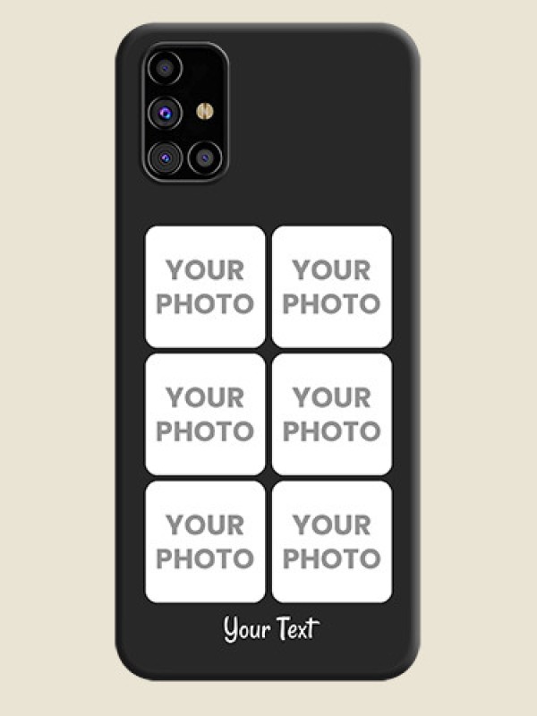 Custom Floral Art with 6 Image Holder - Photo on Space Black Soft Matte Mobile Case - Galaxy M31s - alternate view