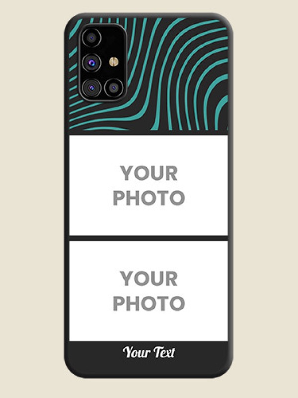 Custom Wave Pattern with 2 Image Holder on Space Black Personalized Soft Matte Phone Covers - Galaxy M31s - alternate view