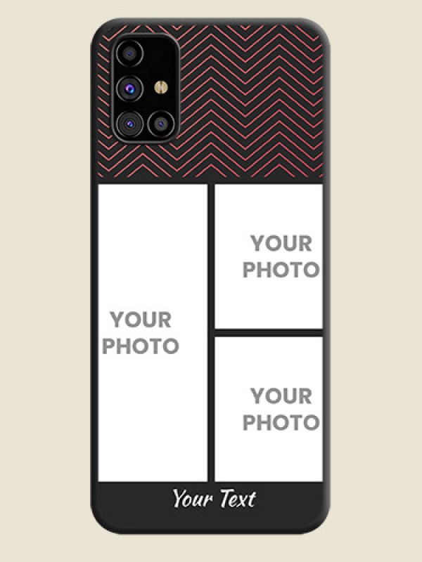Custom Wave Pattern with 3 Image Holder on Space Black Custom Soft Matte Back Cover - Galaxy M31s - alternate view