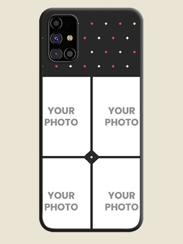 Custom Multicolor Dotted Pattern with 4 Image Holder on Space Black Custom Soft Matte Phone Cases - Galaxy M31s - alternate view