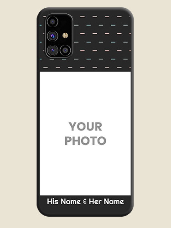 Custom Line Pattern Design with Text on Space Black Custom Soft Matte Phone Back Cover - Galaxy M31s - alternate view