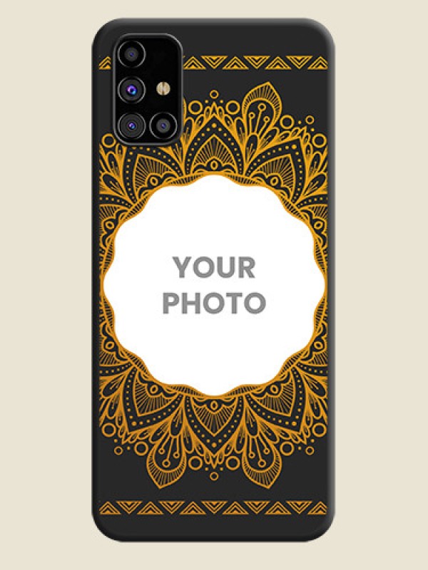 Custom Round Image with Floral Design - Photo on Space Black Soft Matte Mobile Cover - Galaxy M31s - alternate view