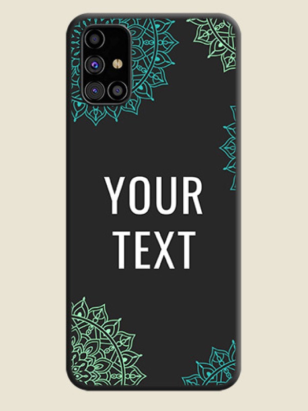 Custom Your Name with Floral Design on Space Black Custom Soft Matte Back Cover - Galaxy M31s - alternate view