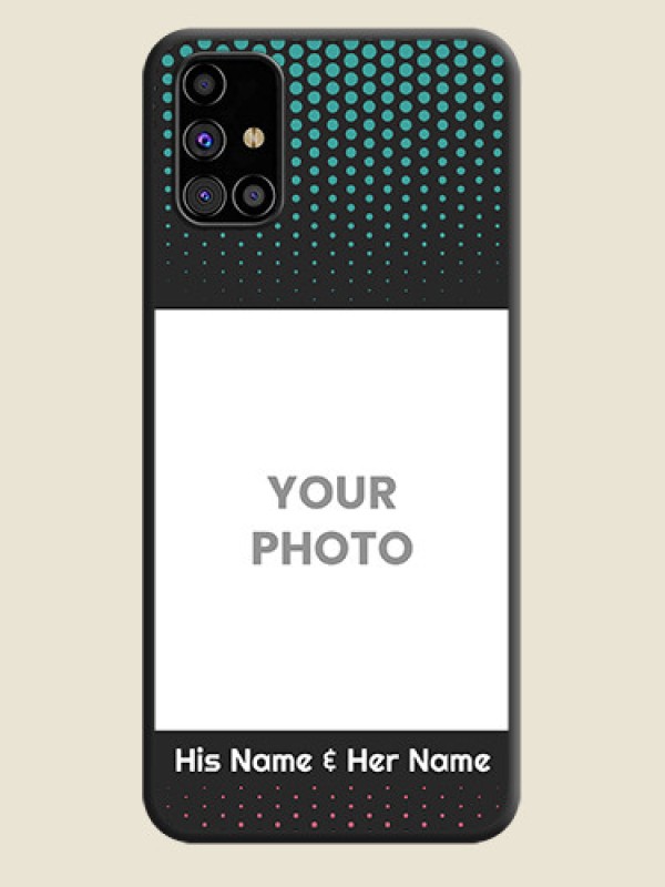 Custom Faded Dots with Grunge Photo Frame and Text on Space Black Custom Soft Matte Phone Cases - Galaxy M31s - alternate view