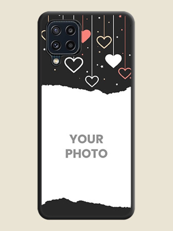 Custom Love Hangings with Splash Wave Picture on Space Black Custom Soft Matte Phone Back Cover - Galaxy M32 4G Prime Edition - alternate view