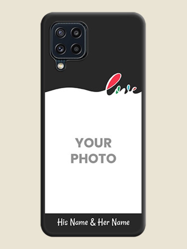 Custom Fall in Love Pattern with Picture on Photo on Space Black Soft Matte Mobile Case - Galaxy M32 4G Prime Edition - alternate view