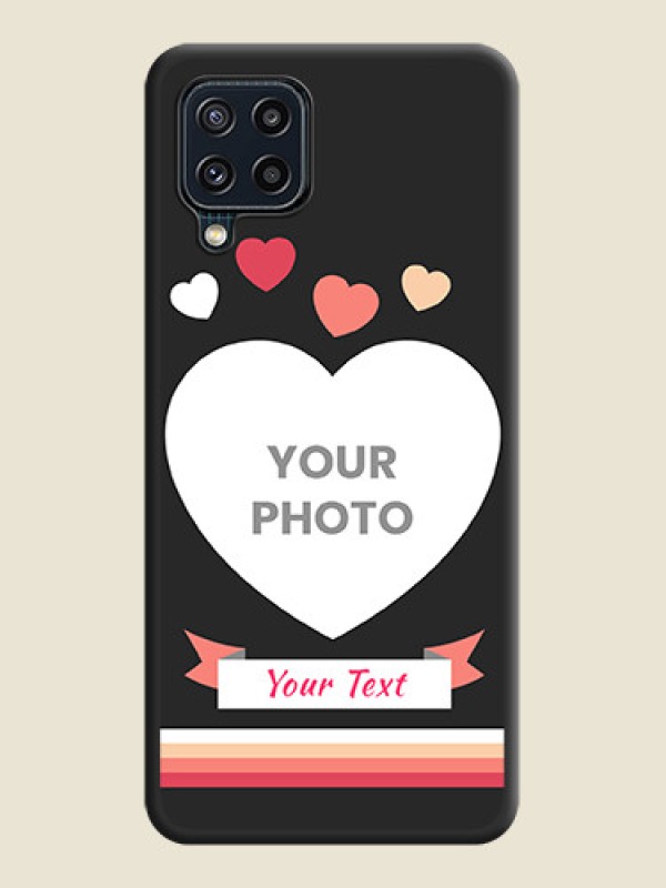 Custom Love Shaped Photo with Colorful Stripes on Personalised Space Black Soft Matte Cases - Galaxy M32 4G Prime Edition - alternate view