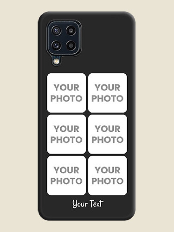 Custom Floral Art with 6 Image Holder on Photo on Space Black Soft Matte Mobile Case - Galaxy M32 4G Prime Edition - alternate view