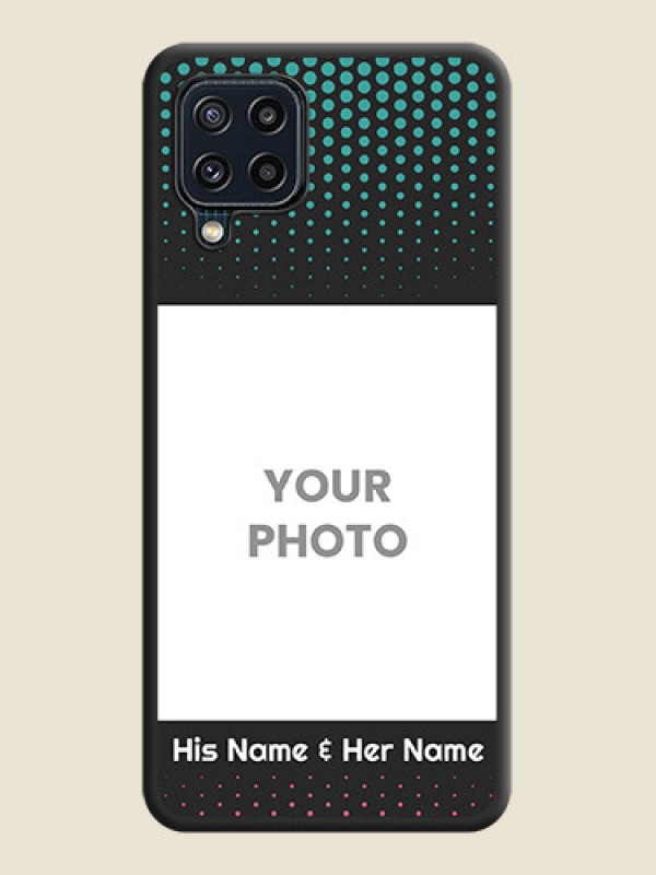 Custom Faded Dots with Grunge Photo Frame and Text on Space Black Custom Soft Matte Phone Cases - Galaxy M32 4G Prime Edition - alternate view