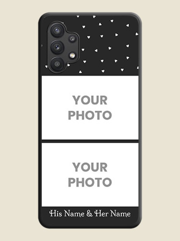 Custom Miniature Love Symbols with Name on Space Black Custom Soft Matte Back Cover - Galaxy M32 5G - alternate view