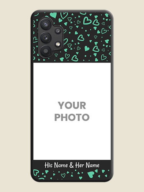 Custom Sea Green Indefinite Love Pattern on Photo on Space Black Soft Matte Mobile Cover - Galaxy M32 5G - alternate view