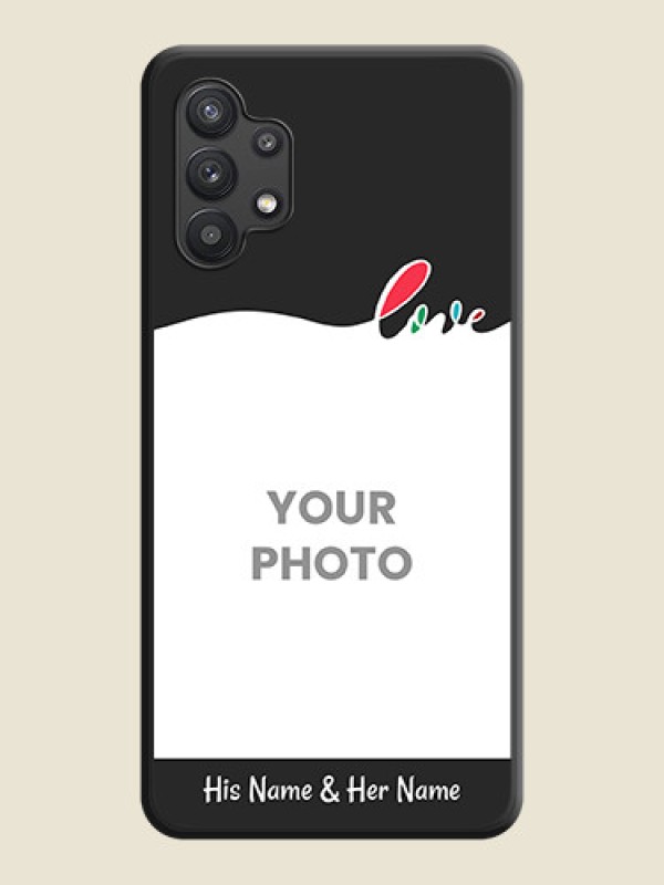 Custom Fall in Love Pattern with Picture on Photo on Space Black Soft Matte Mobile Case - Galaxy M32 5G - alternate view