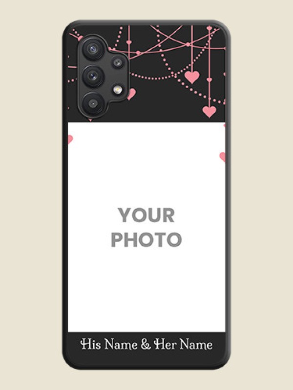 Custom Pink Love Hangings with Text on Space Black Custom Soft Matte Back Cover - Galaxy M32 5G - alternate view
