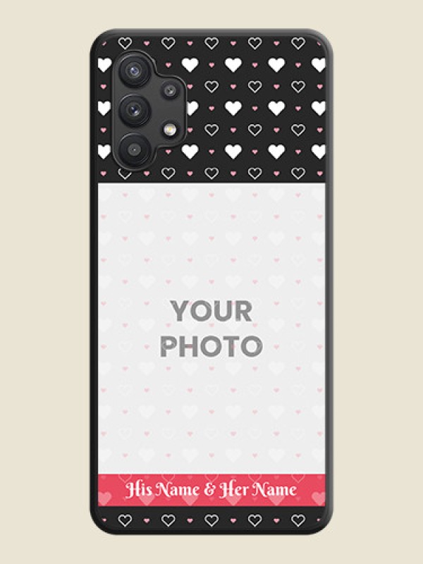 Custom White Color Love Symbols with Text Design on Photo on Space Black Soft Matte Phone Cover - Galaxy M32 5G - alternate view