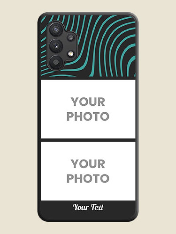 Custom Wave Pattern with 2 Image Holder on Space Black Personalized Soft Matte Phone Covers - Galaxy M32 5G - alternate view