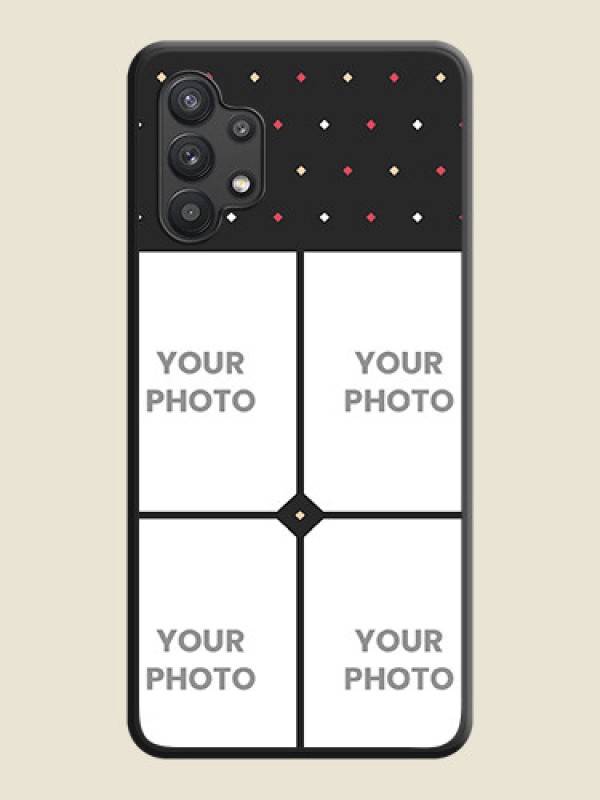 Custom Multicolor Dotted Pattern with 4 Image Holder on Space Black Custom Soft Matte Phone Cases - Galaxy M32 5G - alternate view