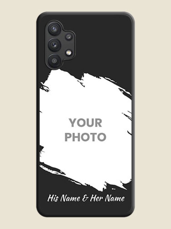 Custom Grunge Brush Strokes on Photo on Space Black Soft Matte Back Cover - Galaxy M32 5G - alternate view