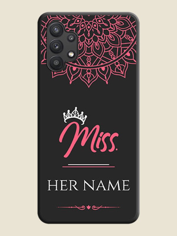 Custom Mrs Name with Floral Design on Space Black Personalized Soft Matte Phone Covers - Galaxy M32 5G - alternate view