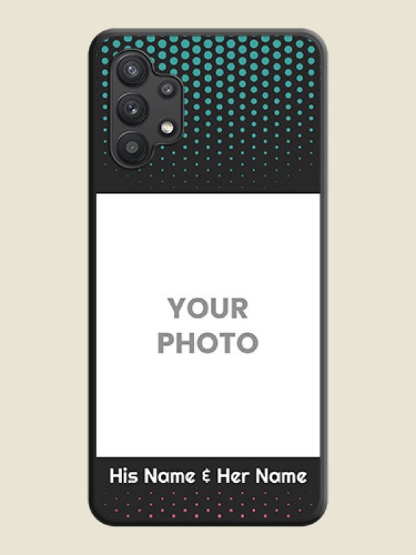 Custom Faded Dots with Grunge Photo Frame and Text on Space Black Custom Soft Matte Phone Cases - Galaxy M32 5G - alternate view