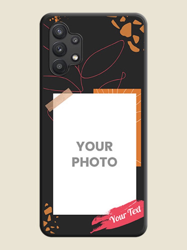 Custom Orange Photo Frame on Space Black Custom Soft Matte Phone Back Cover - Galaxy M32 5G - alternate view