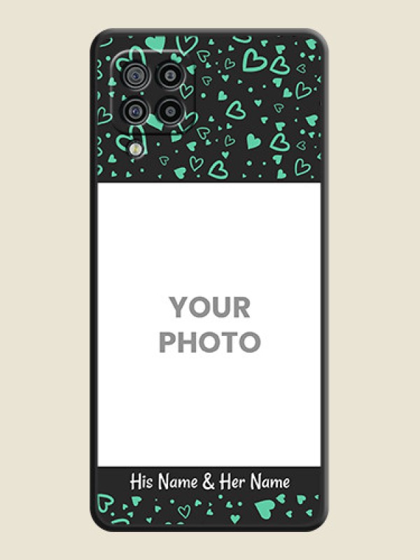 Custom Sea Green Indefinite Love Pattern on Photo on Space Black Soft Matte Mobile Cover - Galaxy M32 - alternate view