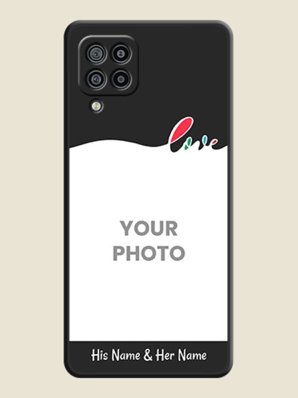 Custom Fall in Love Pattern with Picture on Photo on Space Black Soft Matte Mobile Case - Galaxy M32 - alternate view