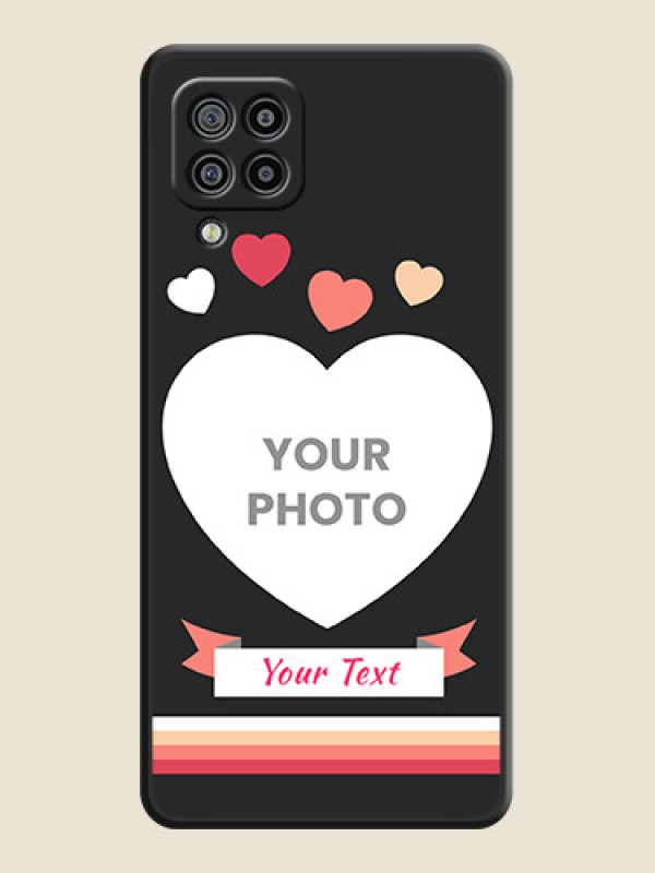 Custom Love Shaped Photo with Colorful Stripes on Personalised Space Black Soft Matte Cases - Galaxy M32 - alternate view